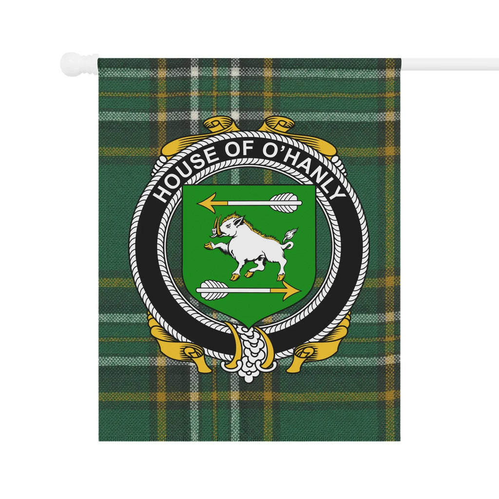 House Of O'Hanly Green Plaid Clan Crest Flag