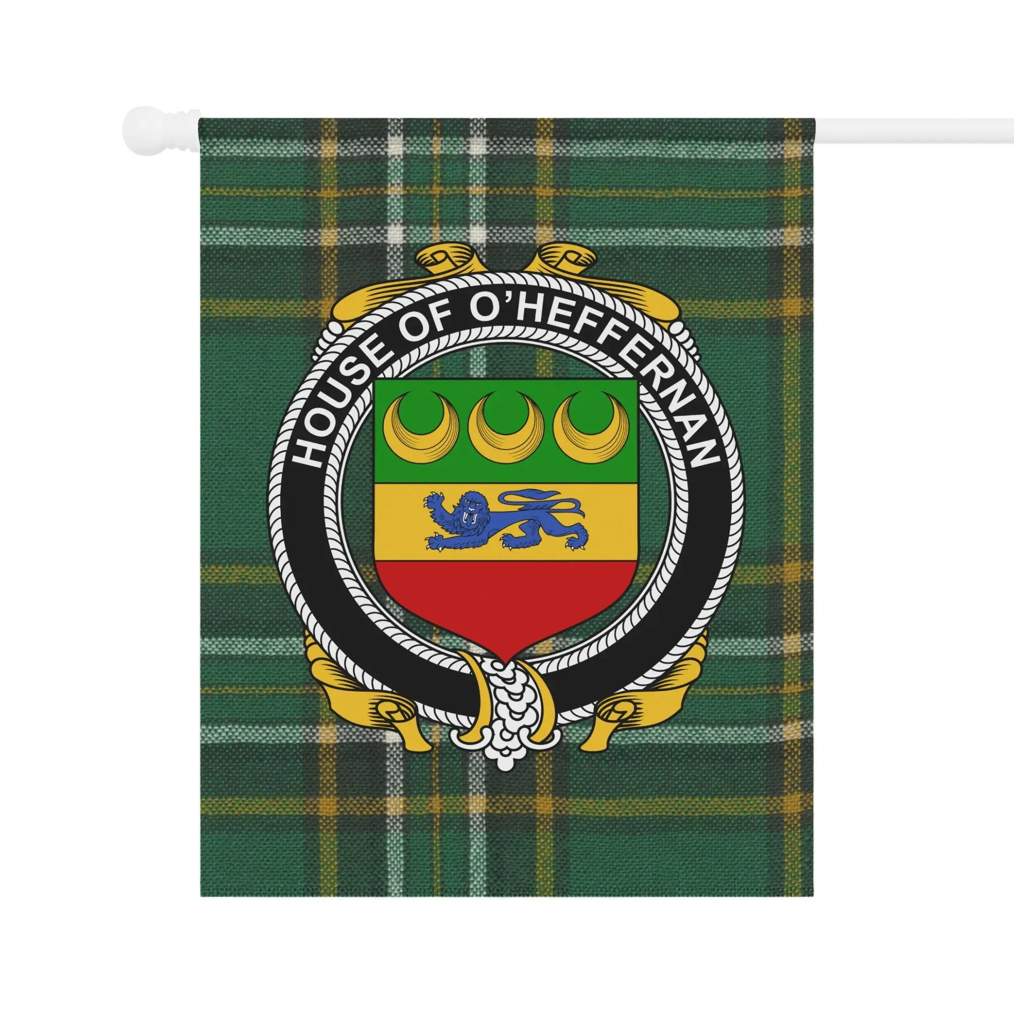 House of O'Heffernan Crest Plaid Design Flag