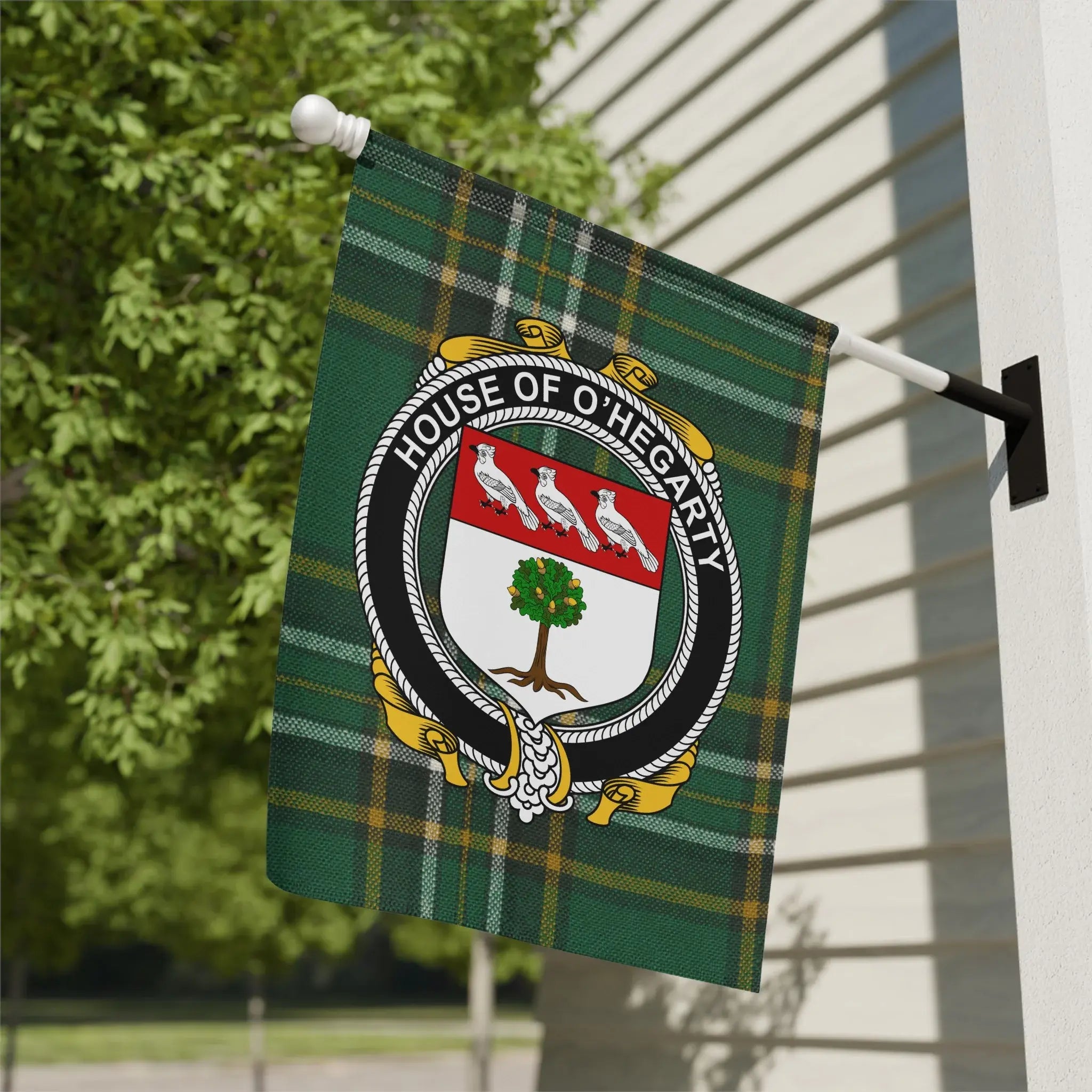 House of O'Hegarty Tartan Plaid Flag Yard Decor