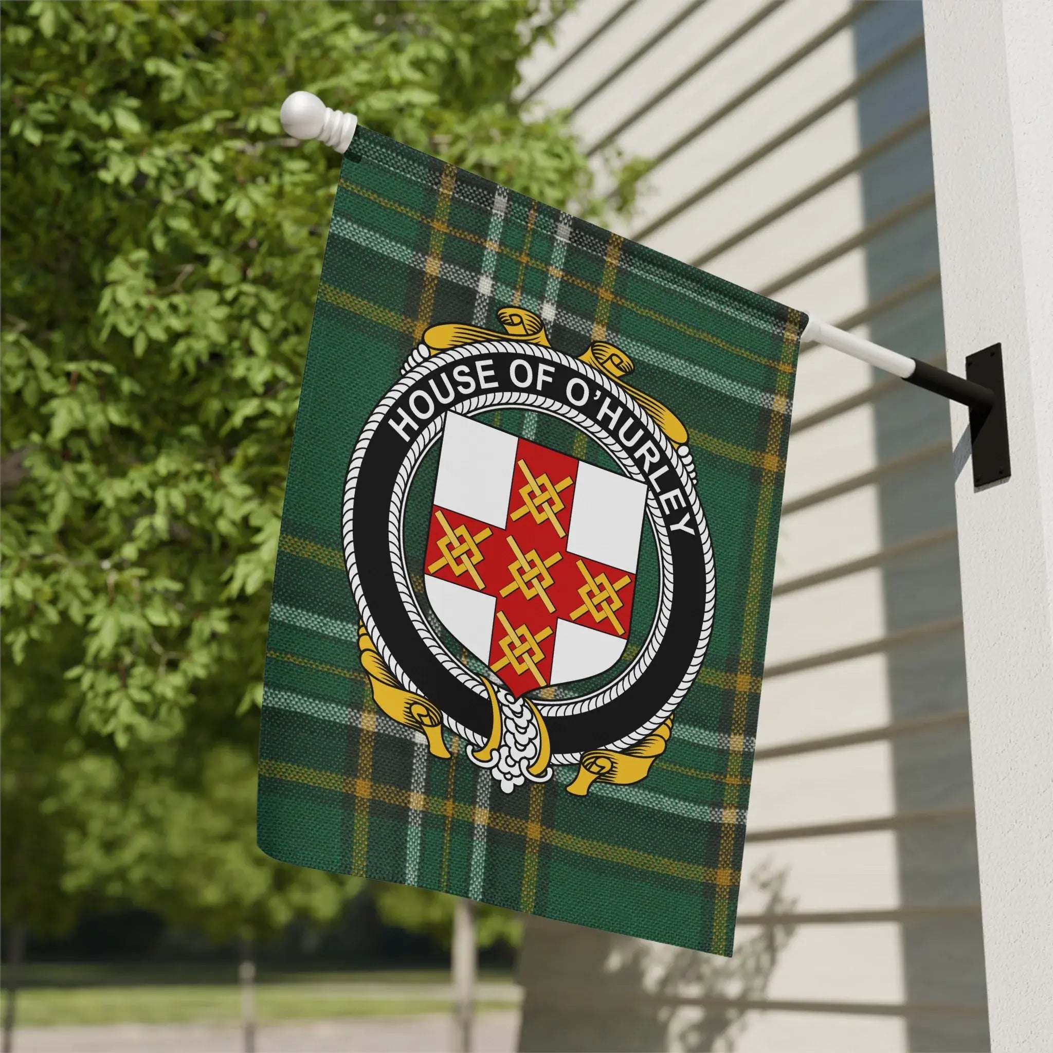 House of O'Hurley Family Plaid Patterned Flag Product