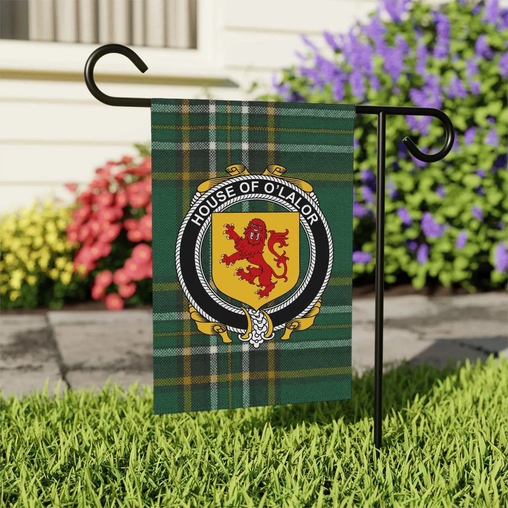 House of O'Lalor Plaid Crest Garden Flag