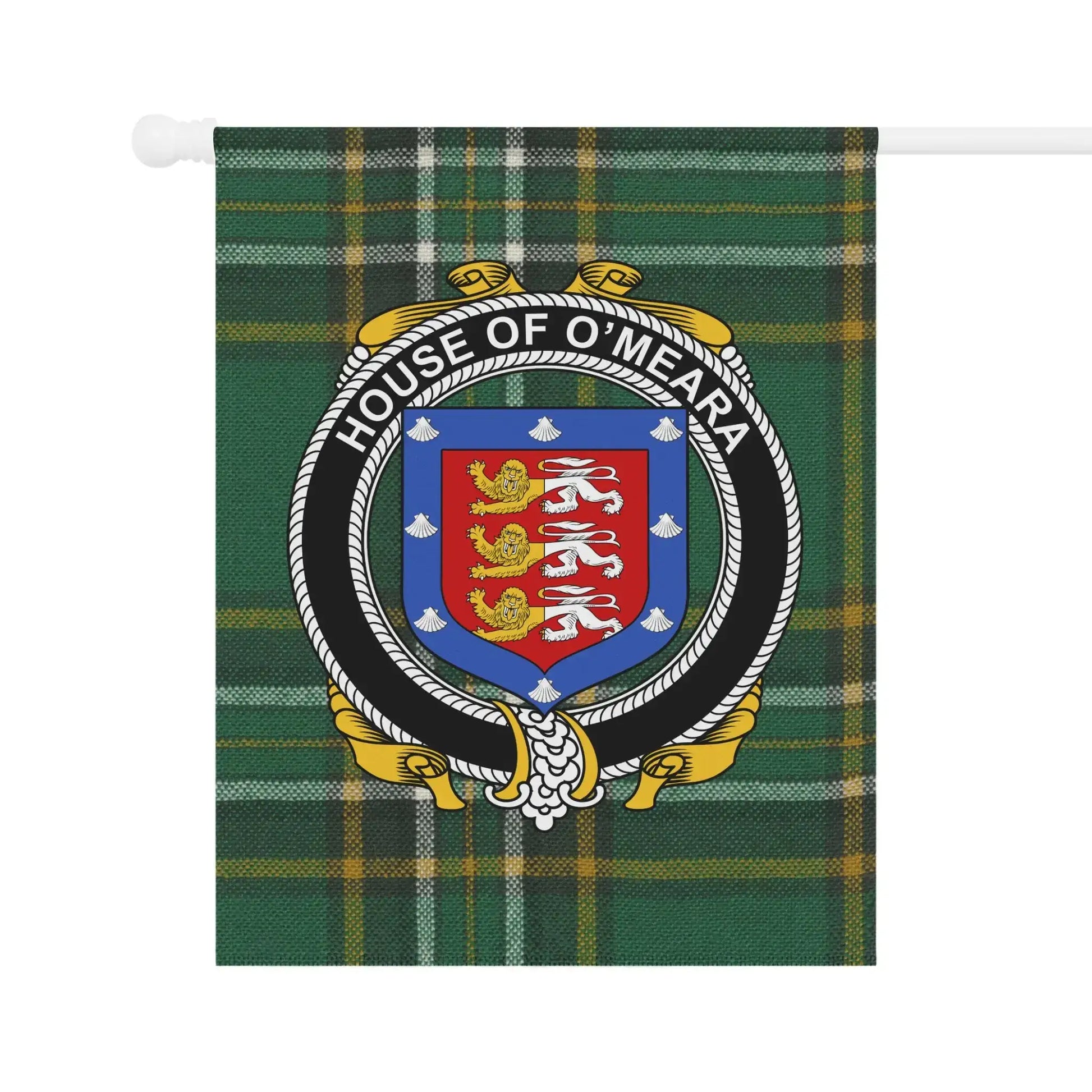 House of O'Meara Elegant Plaid Design Flag