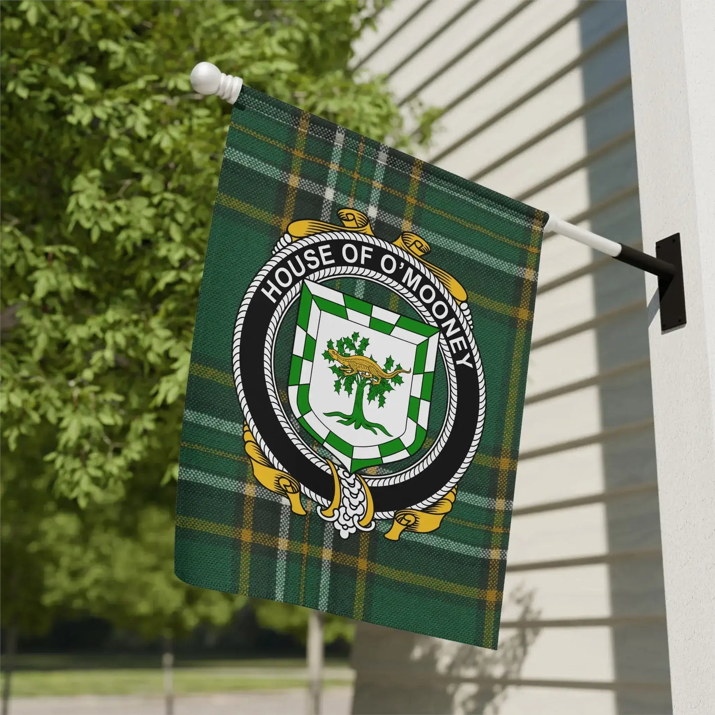 House of O'Mooney Plaid Crest Garden Flag product