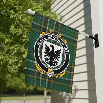House of O'Moriarty Crest Plaid Design Flag Product
