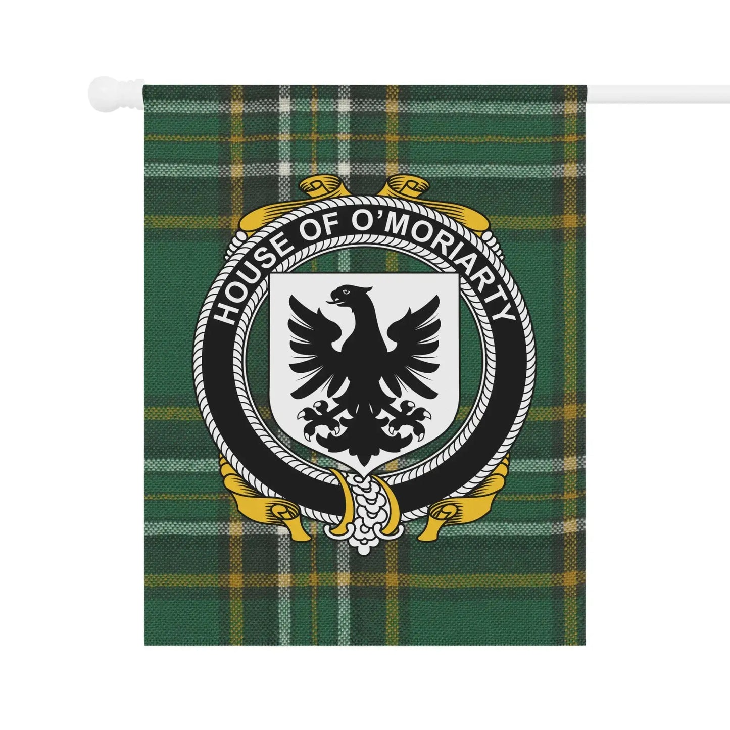 House of O'Moriarty Plaid Crest Design Flag