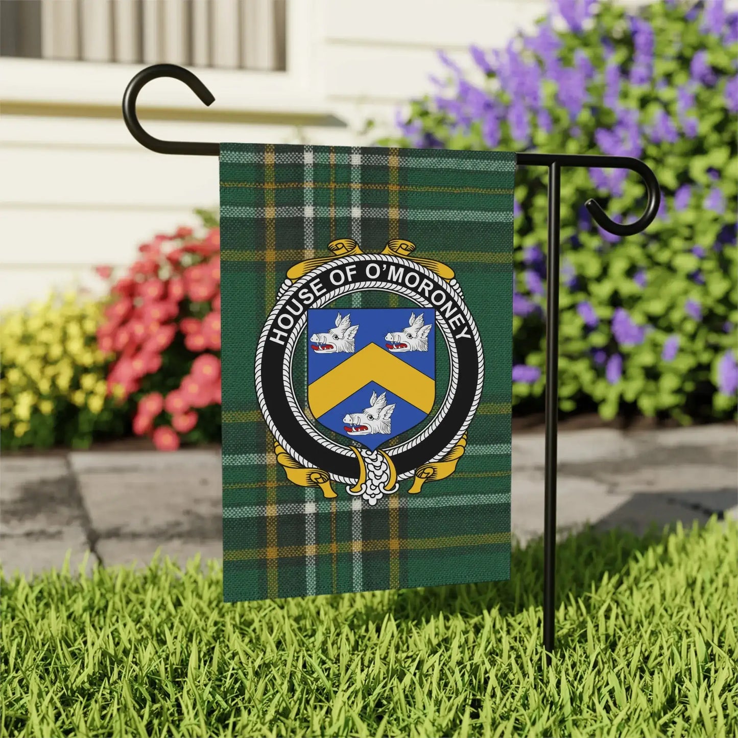 House of O'Moronev Crest Design Garden Flag