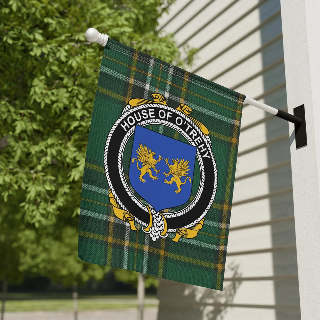 House of O'Trehy Family Crest Plaid Flag Product