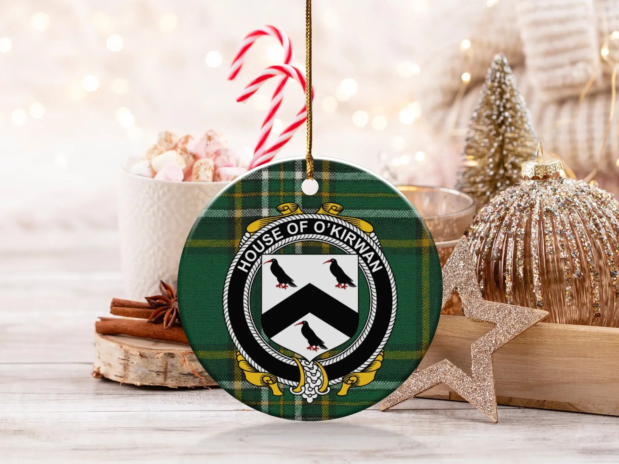 House of O'Kirwan Custom Round Ceramic Ornament