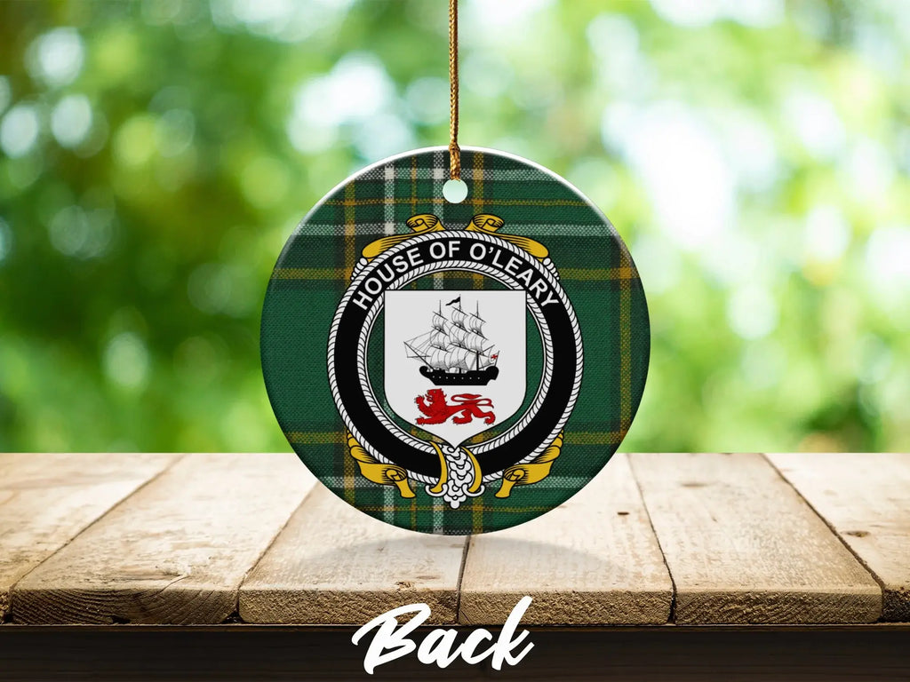 House of O'Leary Crest Plaid Decorative Ornament