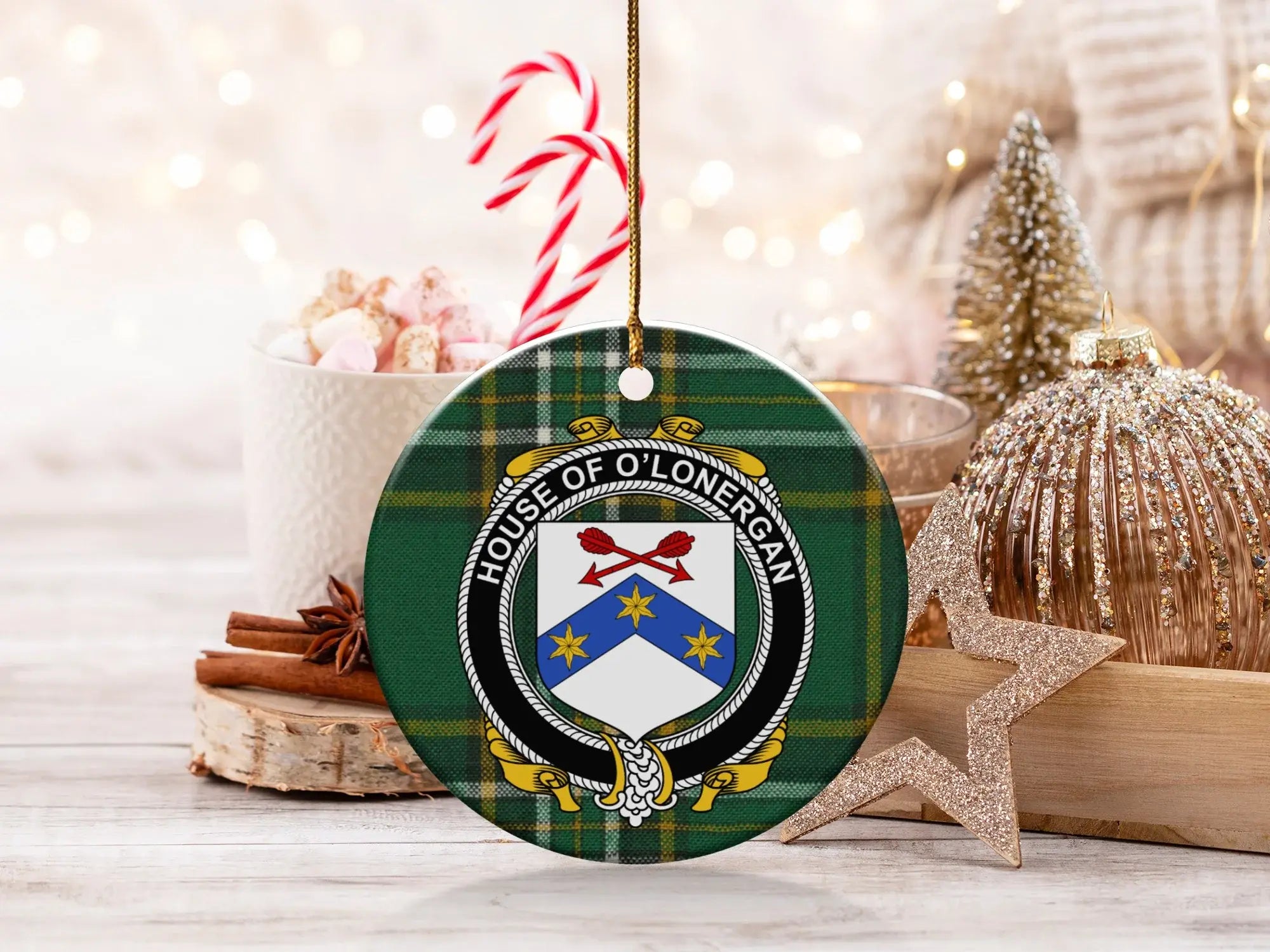House of O'Loneargan Family Crest Ornament