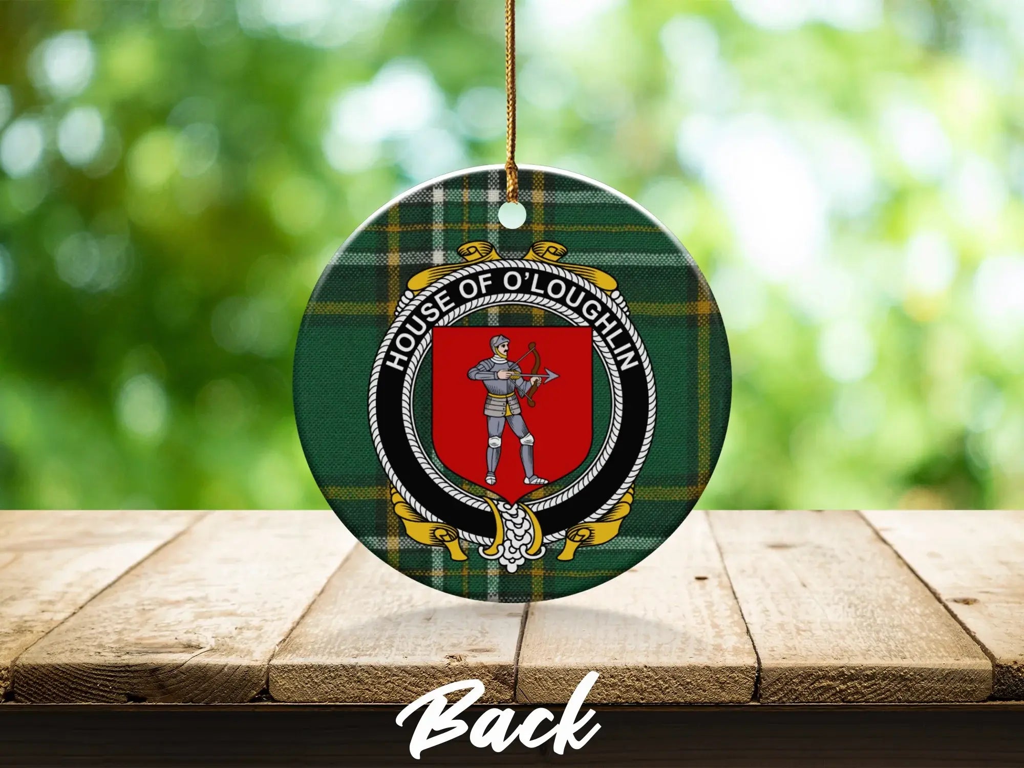 House of O'Loughlin Green and Red Round Ornament