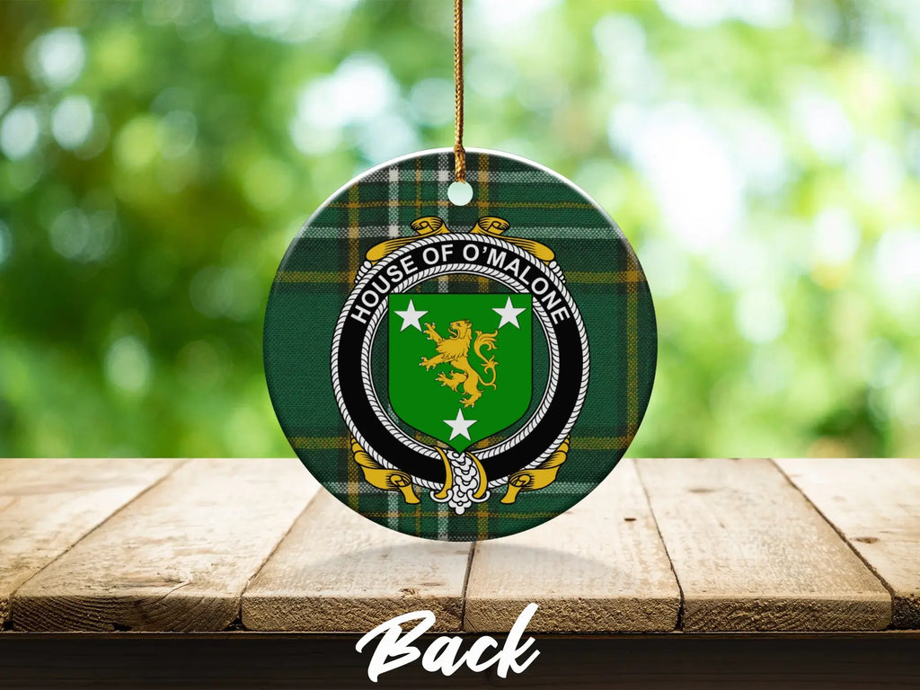 House of O'Maloye Crest Ornament Backside Design