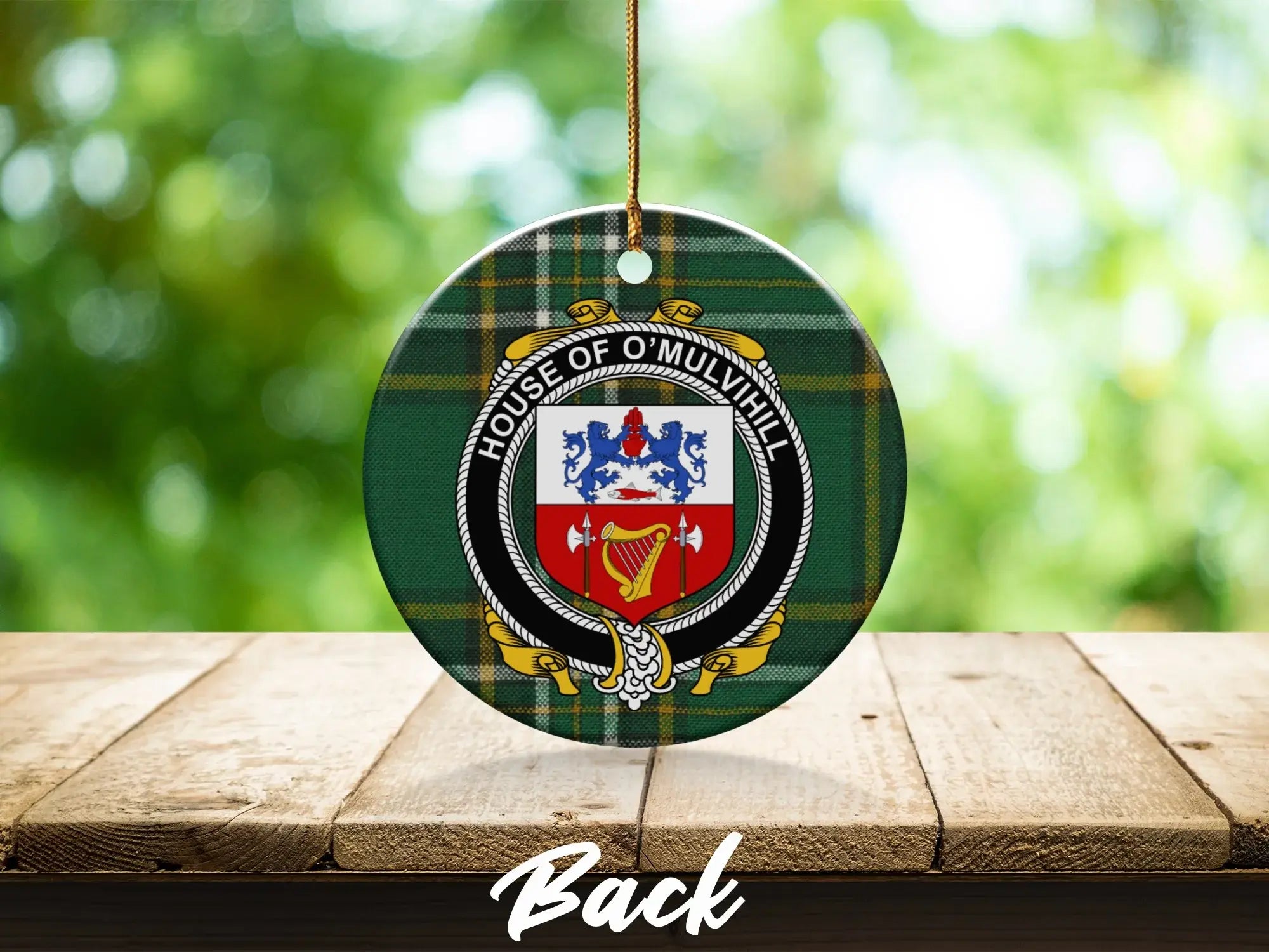 House of Omulvill Tartan Background Christmas Ornament