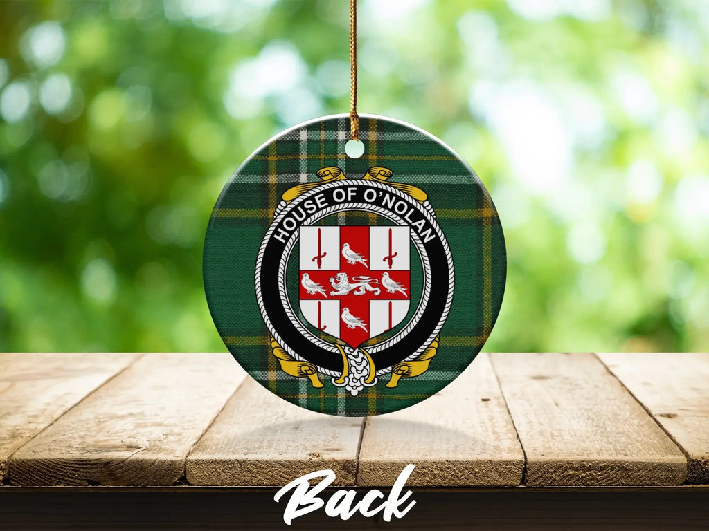 House of O'Nolan Clan Crest Back View Ornament
