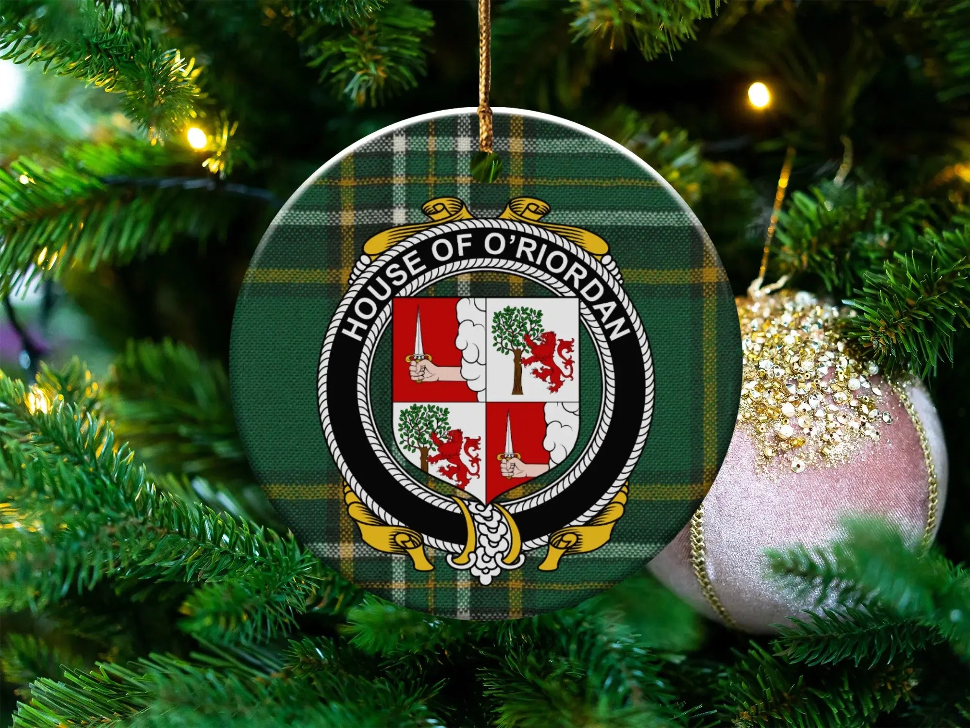House of O'Riordan Family Crest Round Ornament