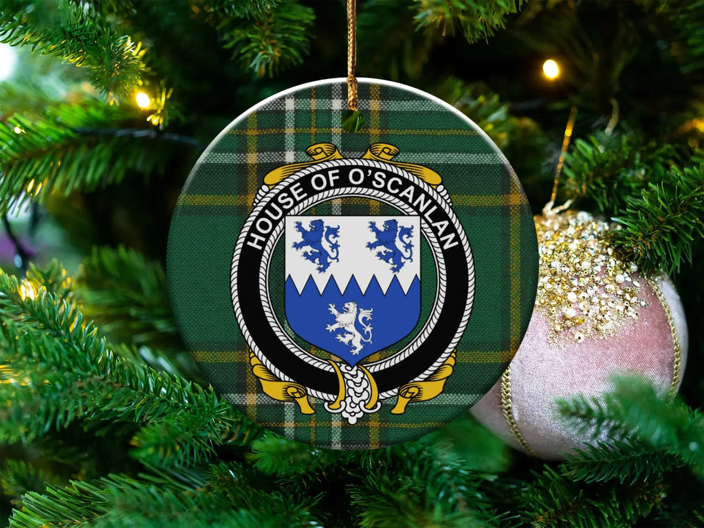 House of O'Scanlan Family Crest Ornament