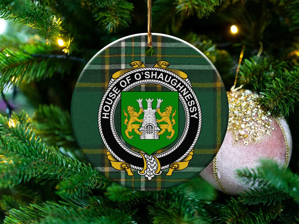 House of O'Shaughnessy Tartan Ceramic Ornament