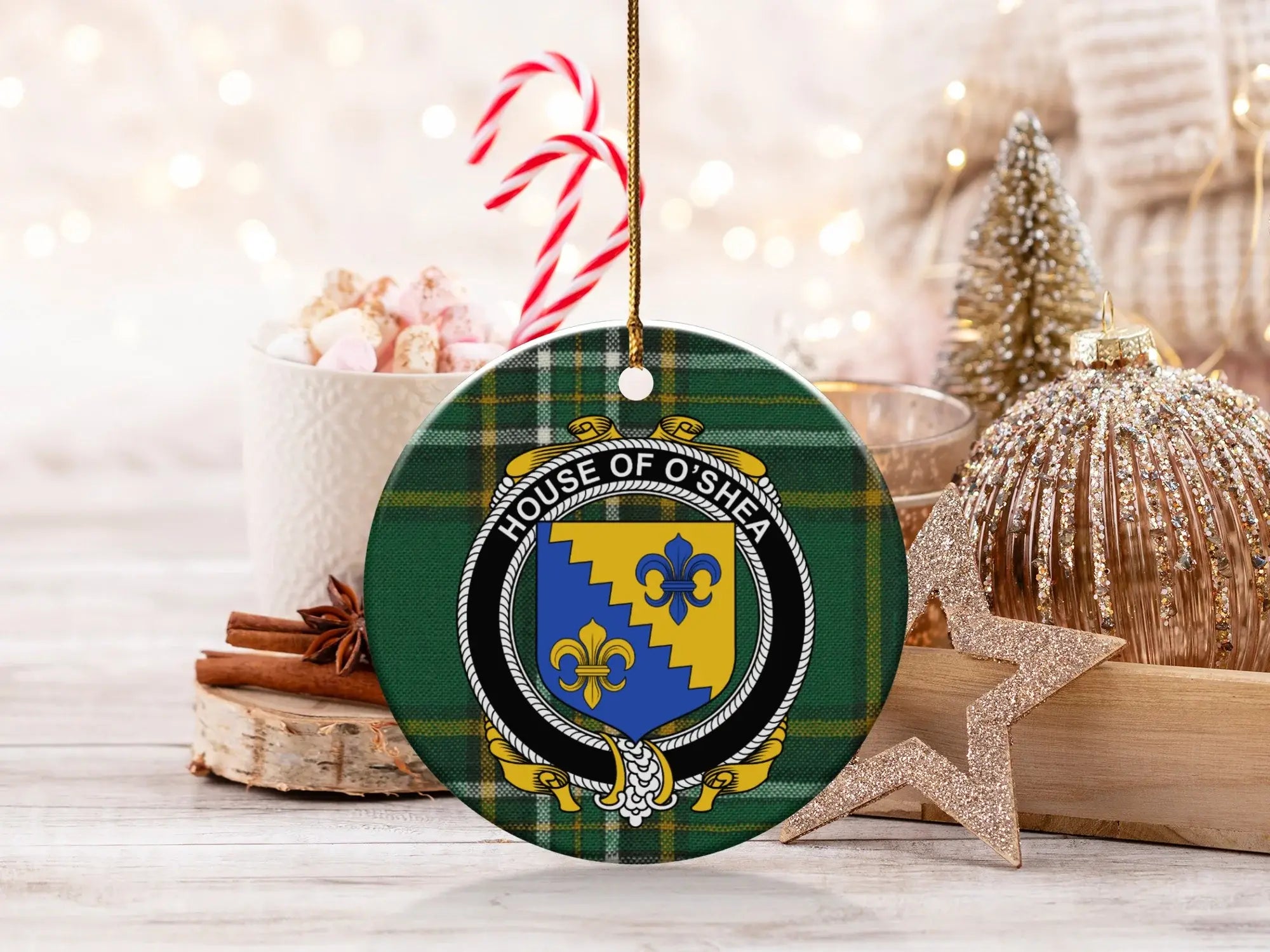 House of O'Shea Tartan Christmas Holiday Ornament