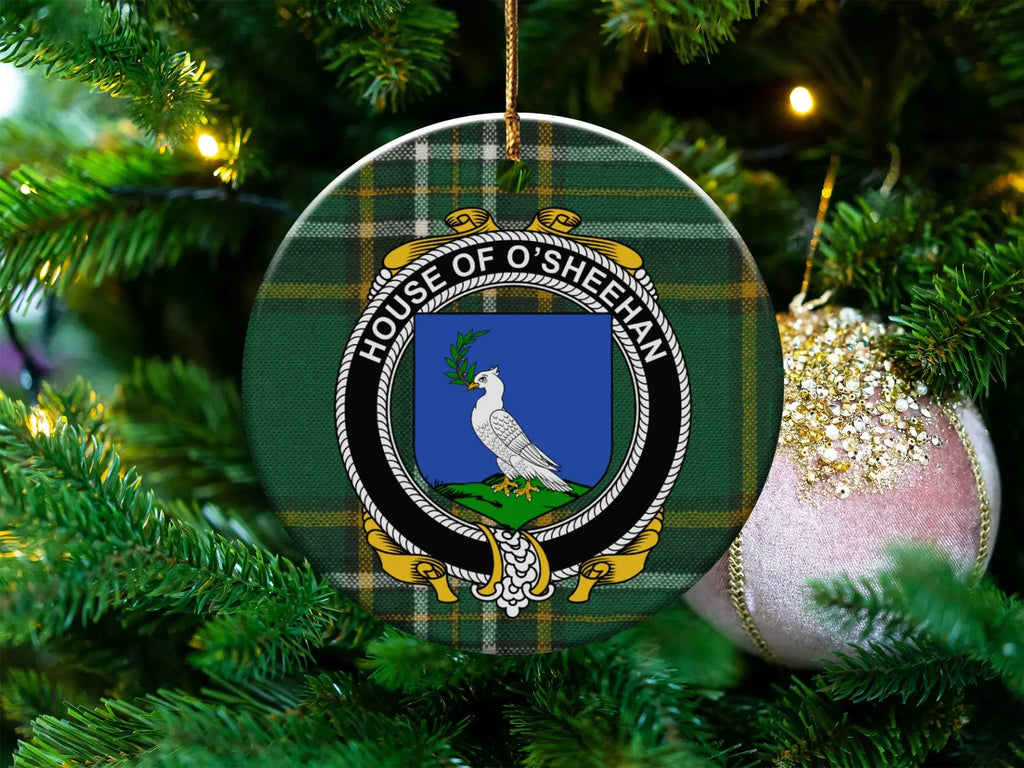 House of O'Sheehan Green and Blue Round Ornament