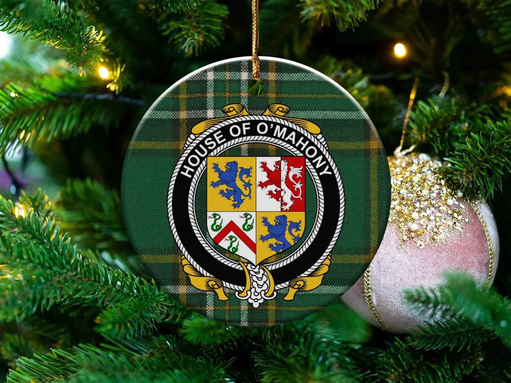 House of O'Mahony Coat of Arms Christmas Ornament