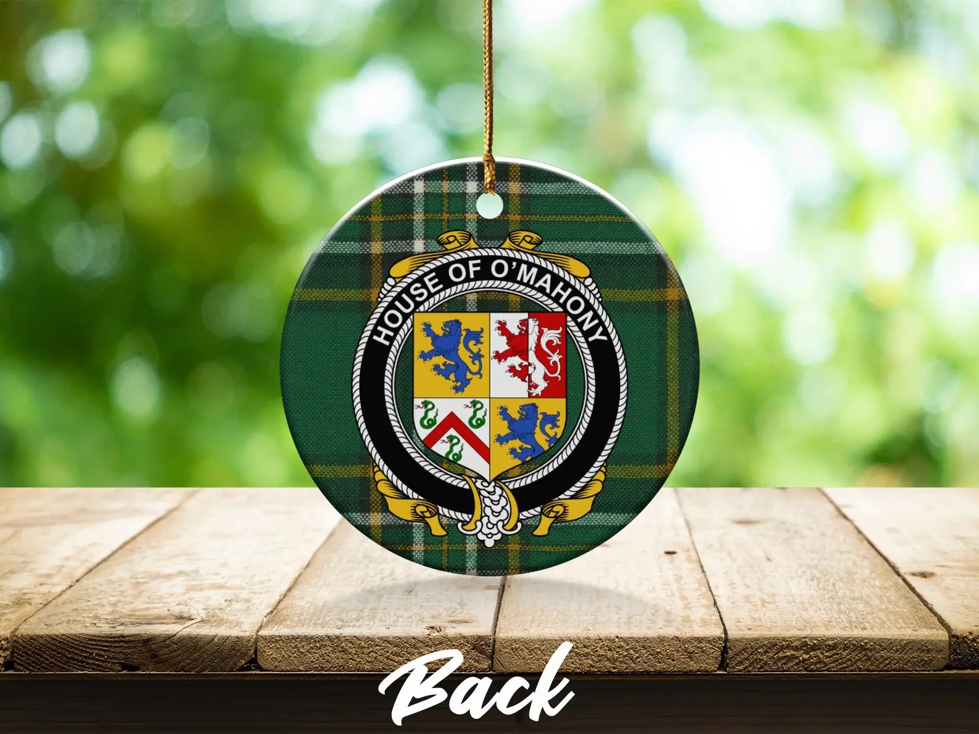 House of O'Mahony Family Plaid Ornament Decor