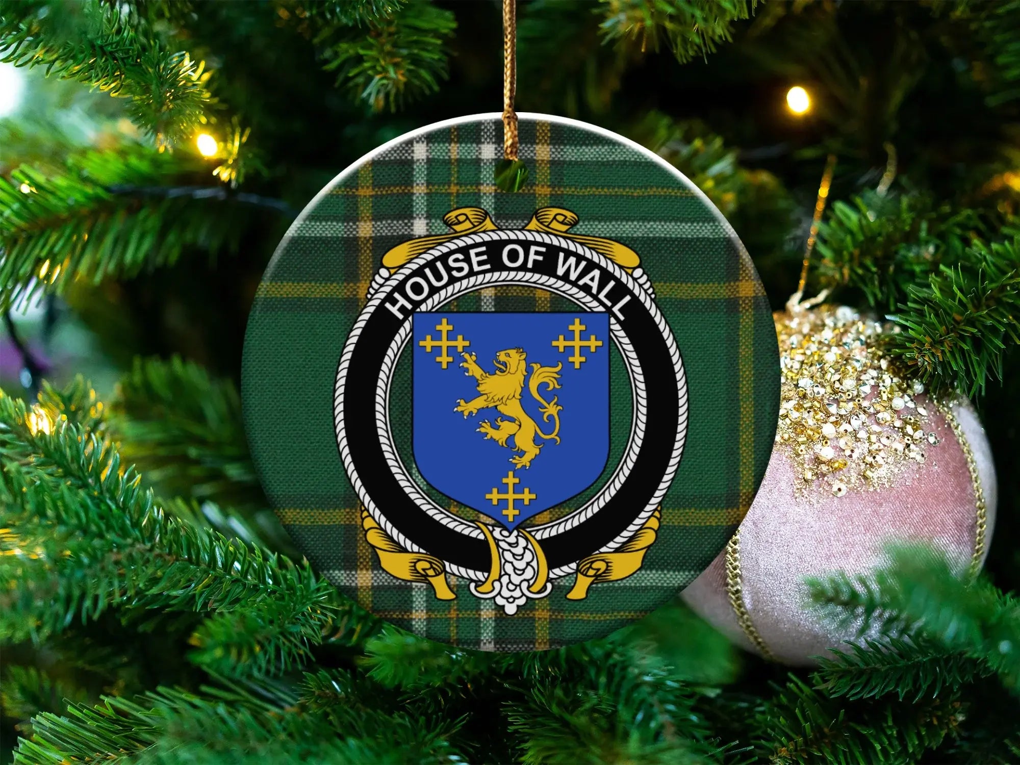 House Of Wall Family Crest Holiday Ornament