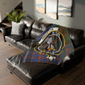 Clan Houston tartan printed throw blanket — 50x60 inch with In Time crest design, polyester