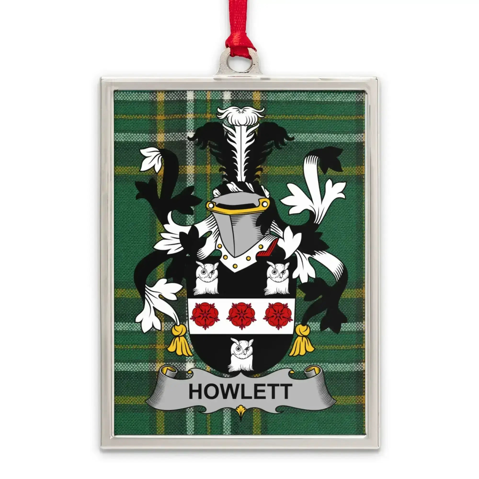 Howlett Family Crest Plaid Background Ornament product type