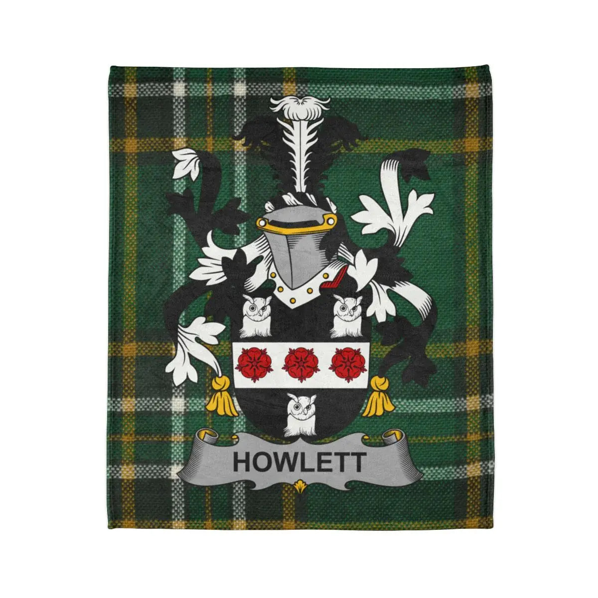 Howlett Family Crest and Tartan Design Blanket