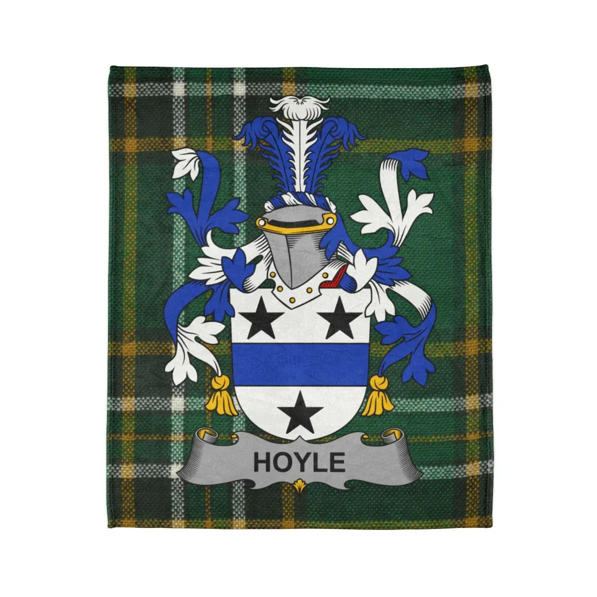 Hoyle Tartan Design with Family Crest Blanket