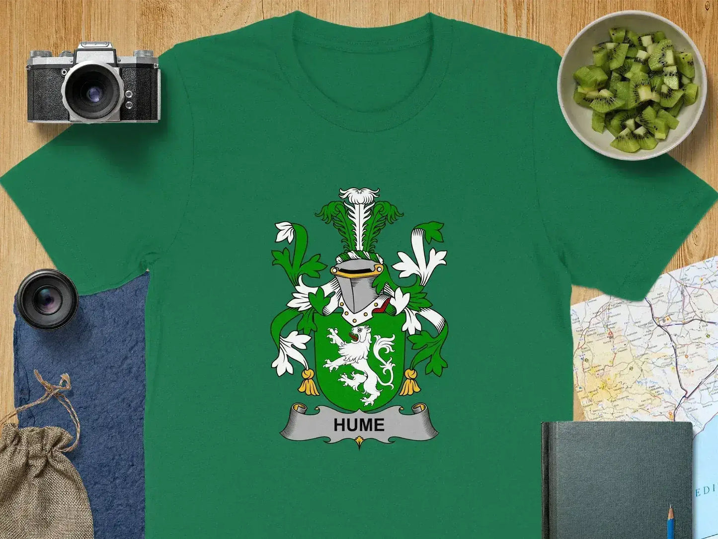 Hume Family Crest Green Graphic Tee Shirt product type