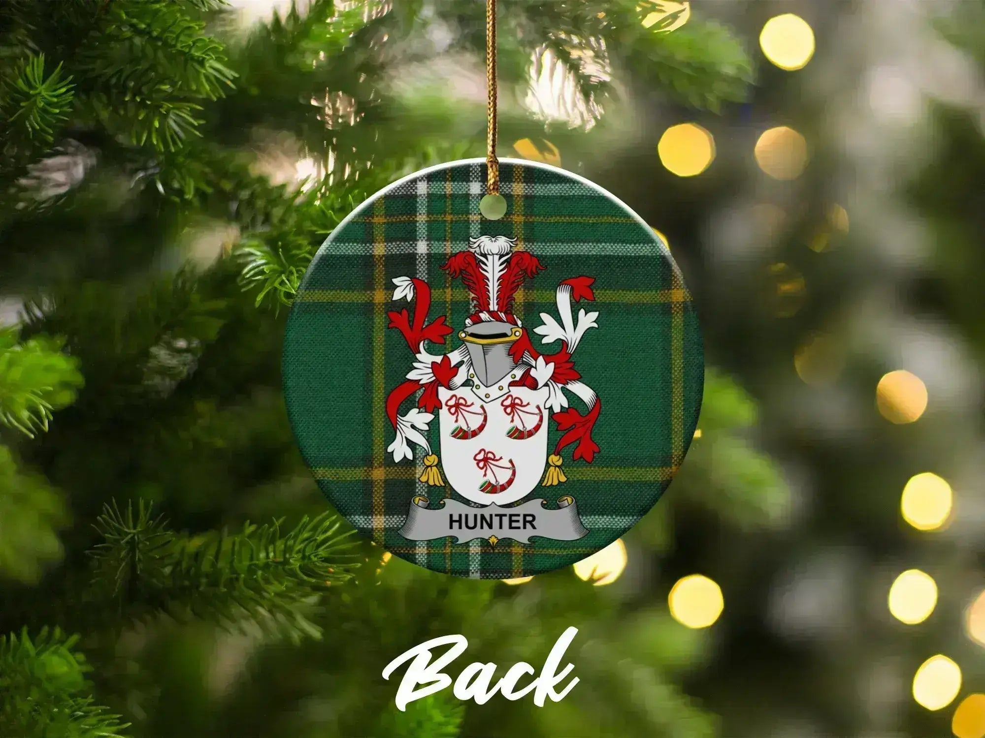 Family Crest Plaid Design Christmas Tree Ornament product