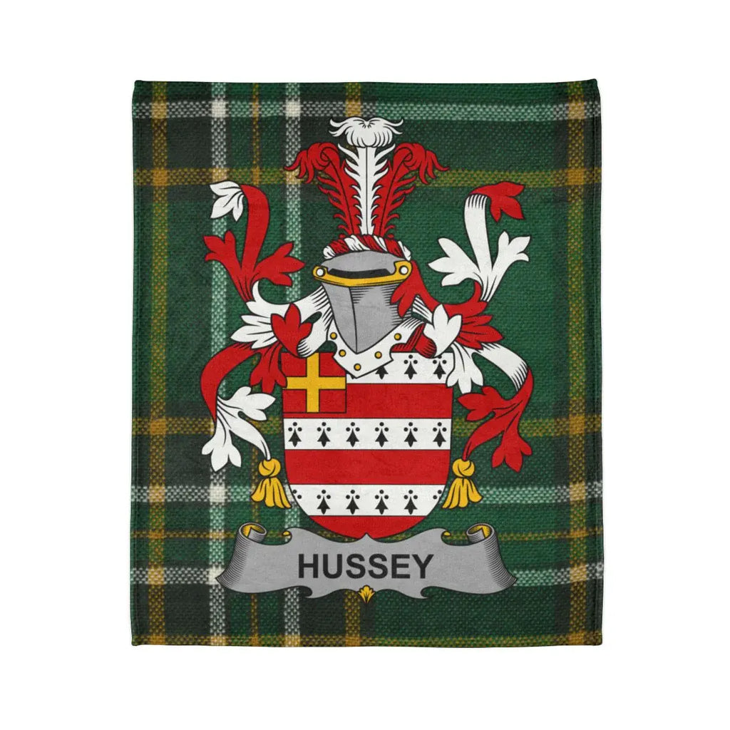 Hussey Family Crest Coat of Arms Blanket
