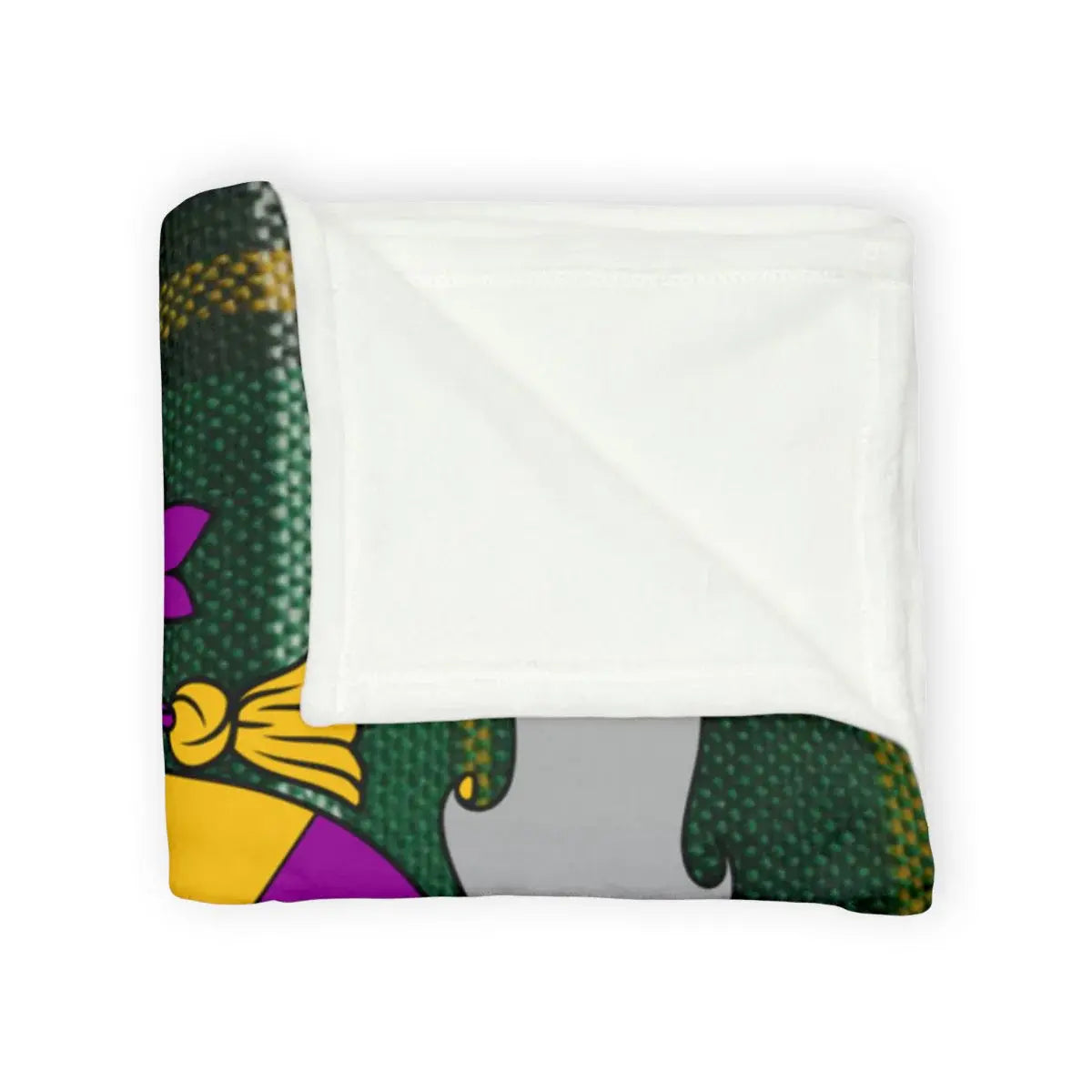 Vibrant Green Purple and Yellow Patterned Blanket