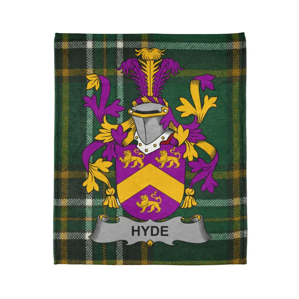 Hyde Family Crest Plaid Pattern Tartan Blanket
