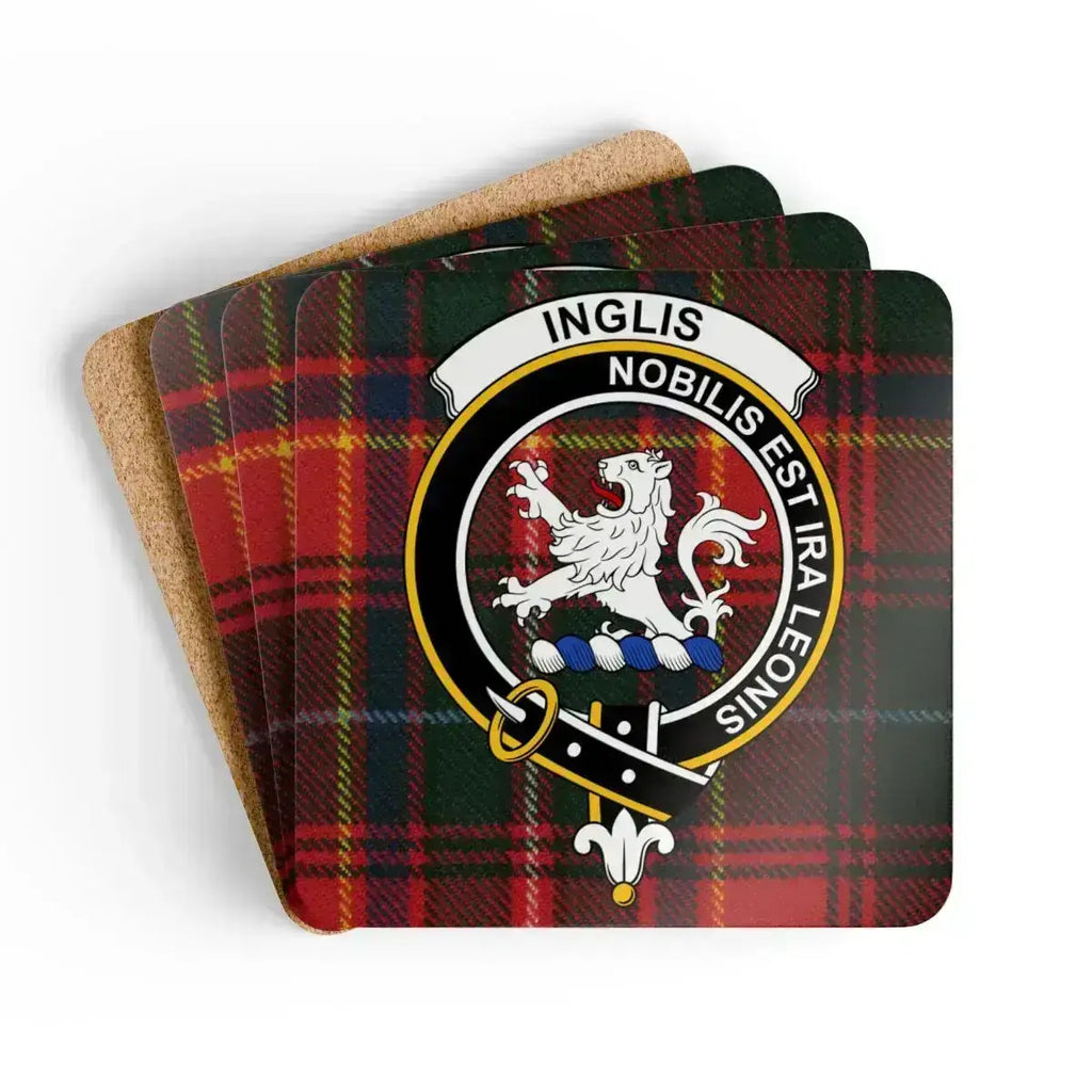 Inglis Clan Crest Tartan Coasters Set product