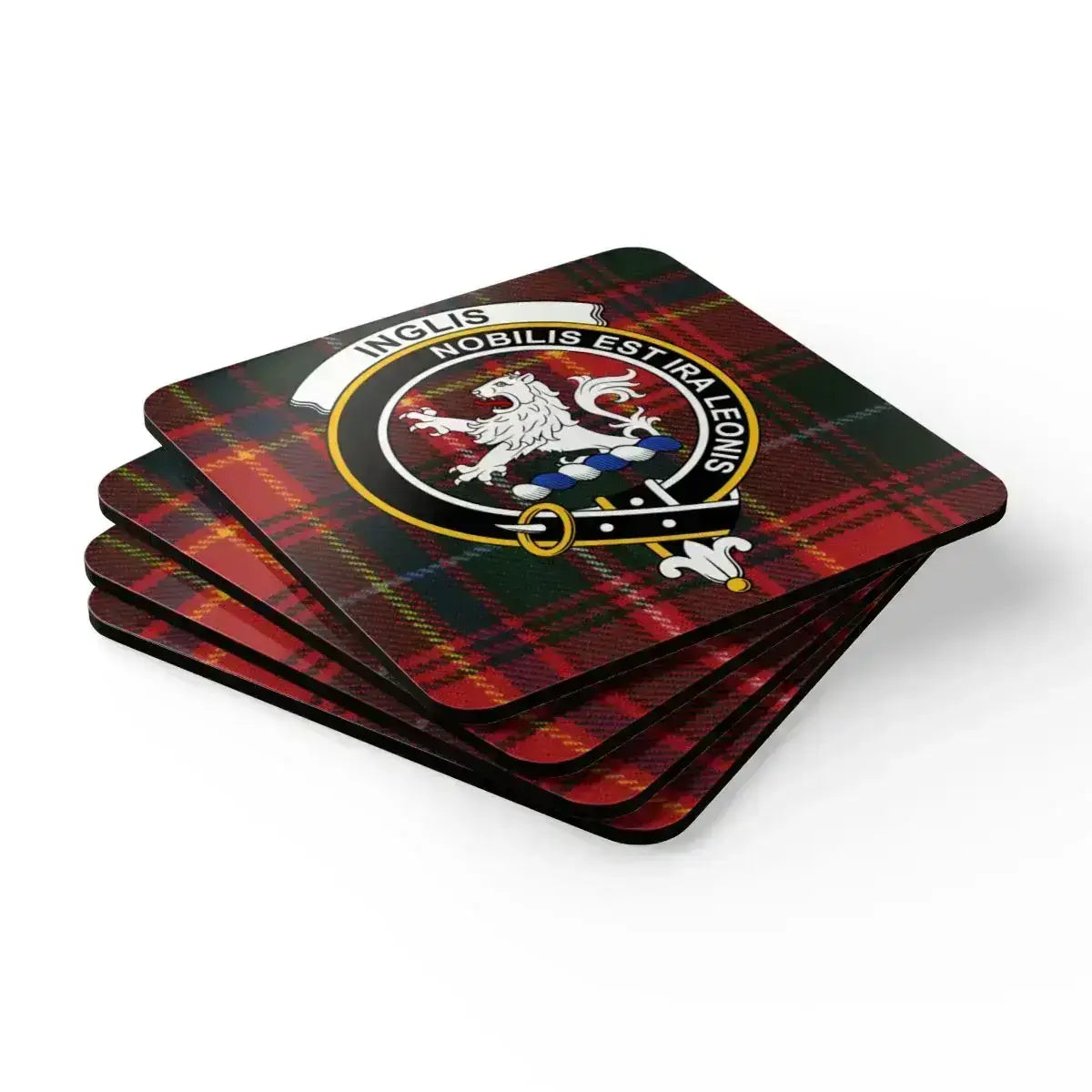 Tartan Coaster Set Featuring Inglis Crest product type