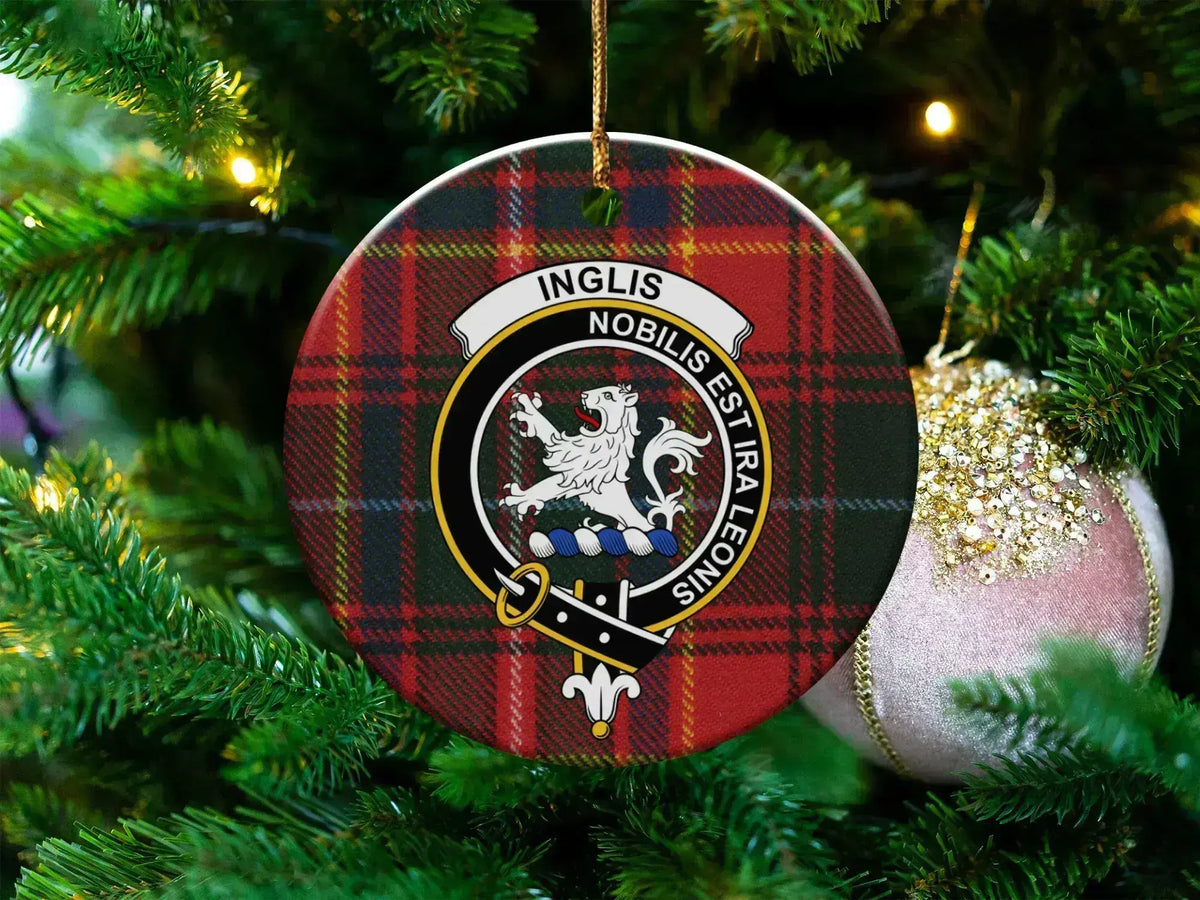 Inglis Noblis Est Ira Leonis Plaid Holiday Ornament