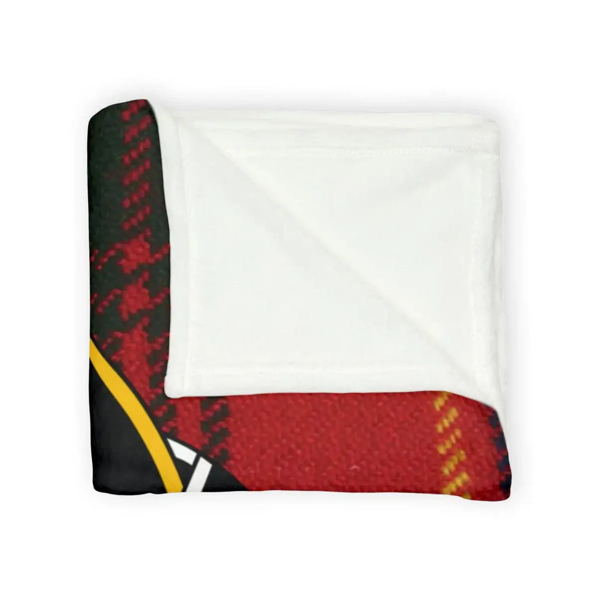 Innes clan crest throw blanket laid flat — cosy clan tartan plaid on 100% polyester