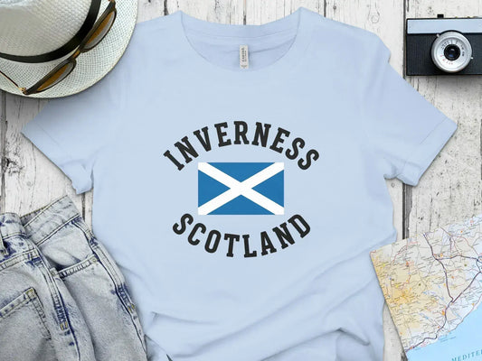 Inverness Scotland T Shirt with Flag Graphic product type