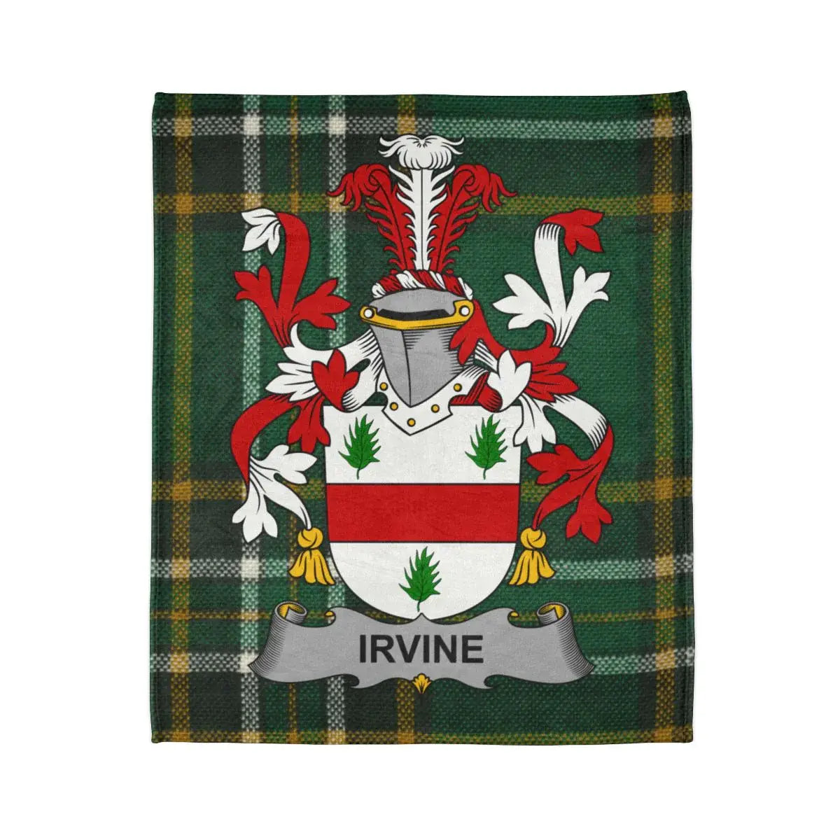 Irvine Clan Tartan Crest Blanket Cozy Throw Blanket