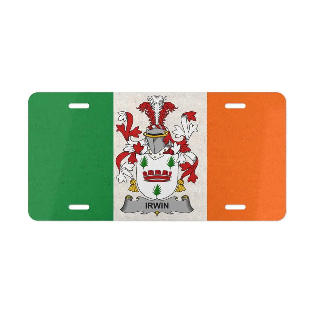 Irwin Irish Flag Colors Art License Plate product