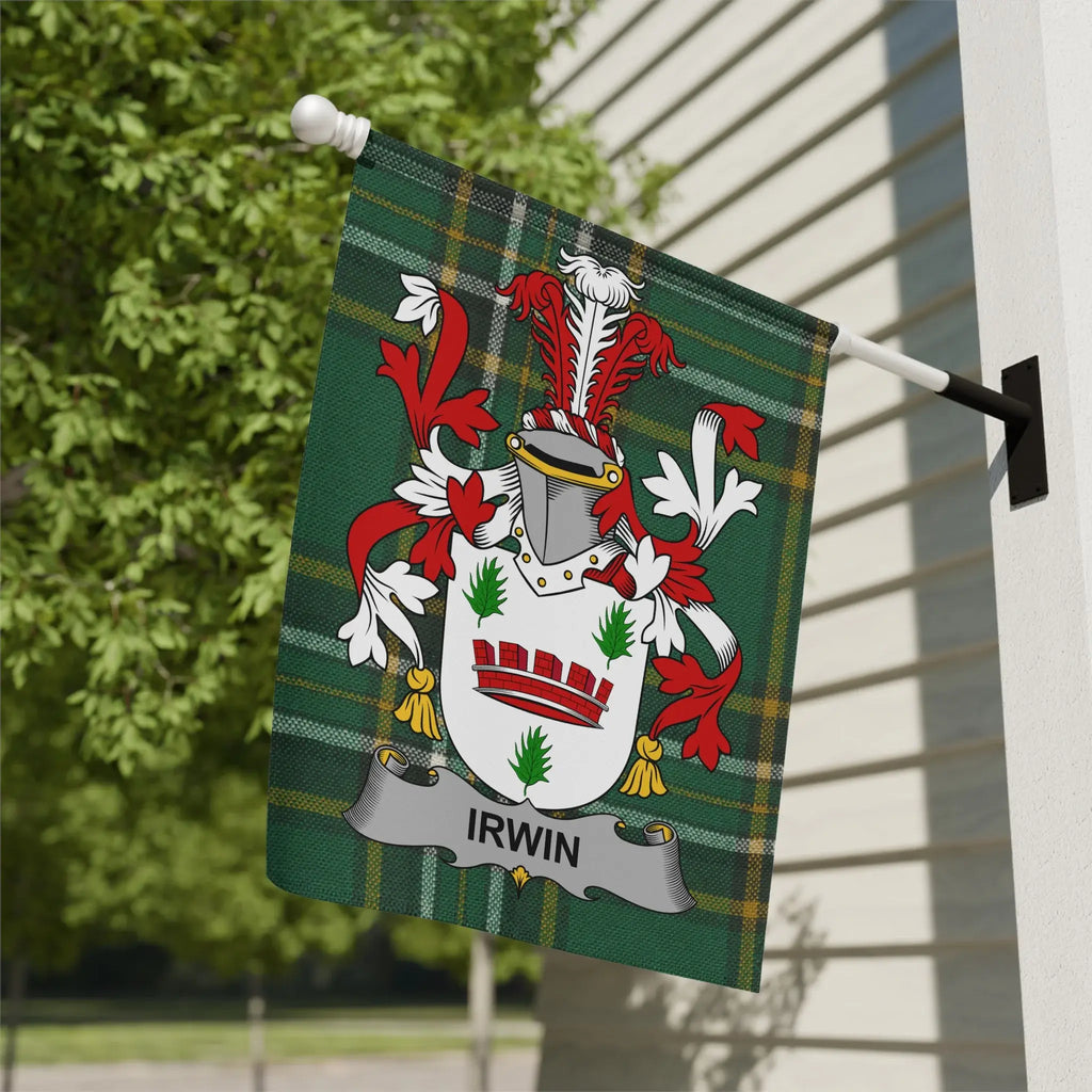 Irwin Crest and Tartan Garden Flag
