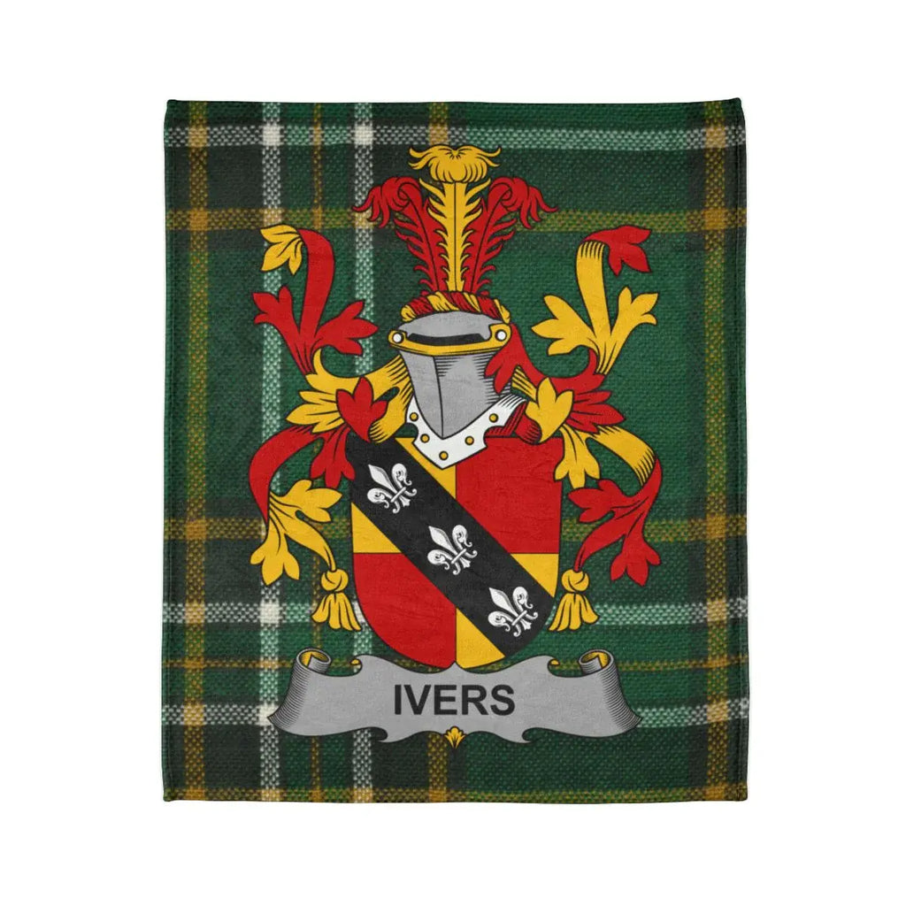 Ivers Coat of Arms Emblem Plaid Crest Blanket