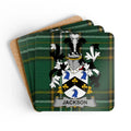 Jackson Family Crest Green Plaid Coasters product