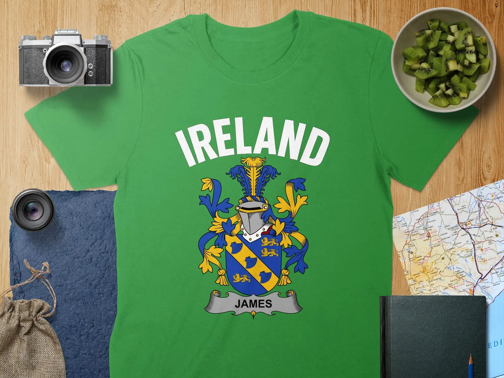 Ireland Family Crest Personalized T-shirt for Proud Heritage