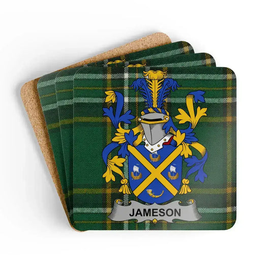 Jameson Family Crest Plaid Design Coaster Set product type