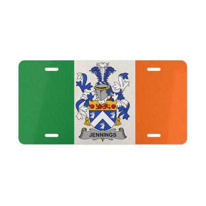 Irish Flag with Jennings Crest License Plate product
