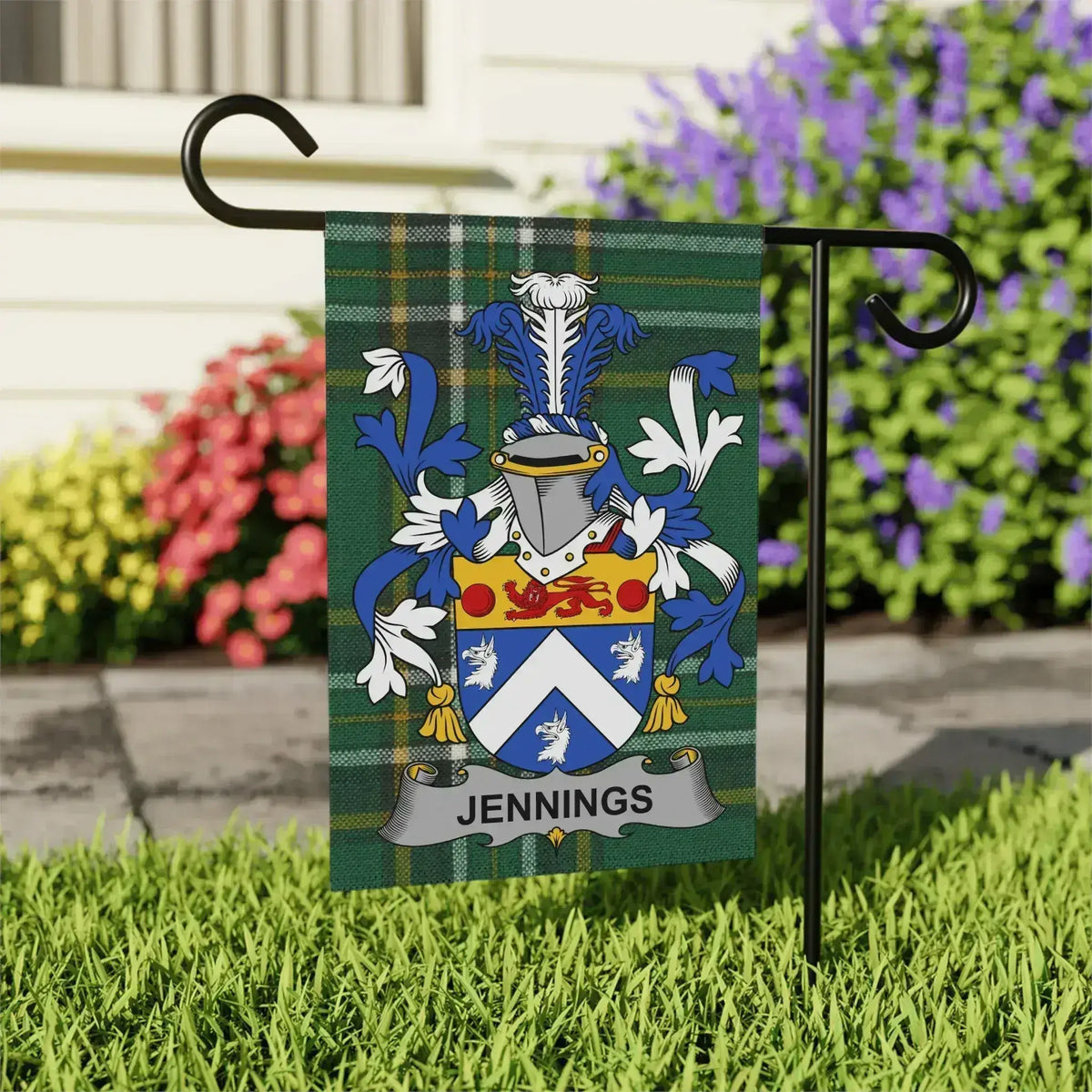 Jennings Family Coat of Arms Garden Flag