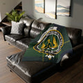 Johnstone clan crest tartan throw blanket — 50x60 polyester, Nunquam Non Paratus heraldic design